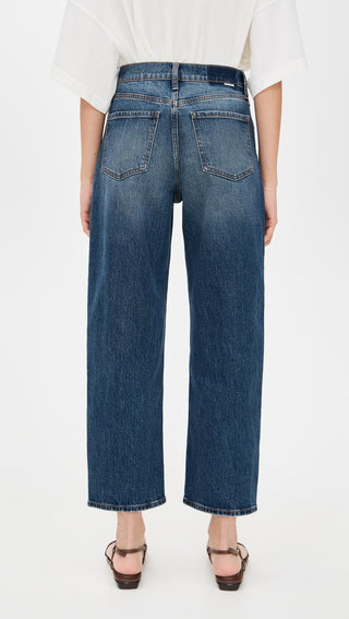 The Westward High Rise Seamed Barrel Jean in Authentic Wash