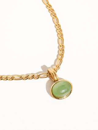 The Winslow Green Stone Pendant Chain Necklace - Olive Street