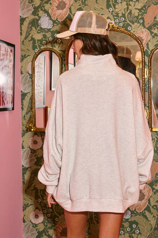 The Oversized Mock Neck Sweatshirt - Olive Street