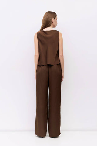 The Crushed Satin Wide Leg Pant