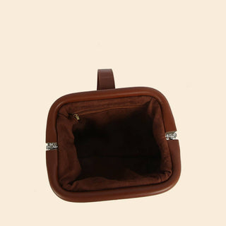The Turn Lock Flap Handbag in Dark Cherry
