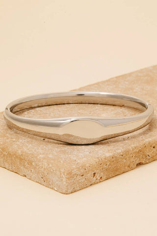 The Stainless Steel Signet Hinge Bangle