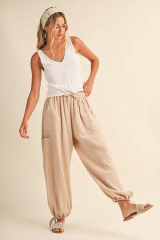 The Adjustable Ankle Drawstring Balloon Pant - Olive Street