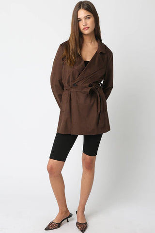 The Faux Suede Wrap Jacket