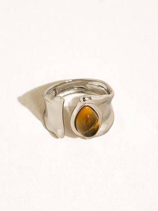 The Jaspe Silver Tiger Eye Statement Ring