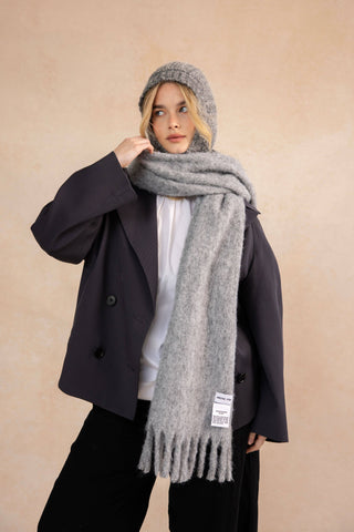 The Reykjavik Scarf with RWS Wool in Grey