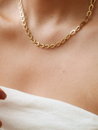The 18K Gold Non-Tarnish Oval Link Chain Necklace
