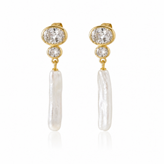 The Iris Pearl Drop Earrings