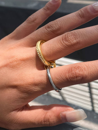 The Bayard 18K Gold Non-Tarnish Multi Stack Ring