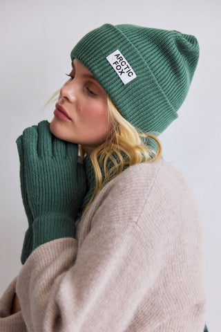 The Recycled Bottle Beanie in Forest Fern