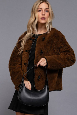 Doorbuster Toggle Sherpa Jacket--final sale! - Olive Street