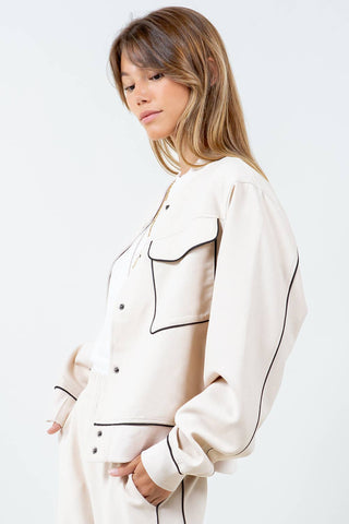 The Contrast Piping Bomber Jacket
