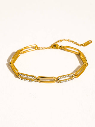The 18K Gold Non-Tarnish Rhinestone Chain Bracelet