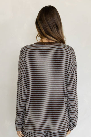 Langston Top: BROWN-GREY / L - Olive Street