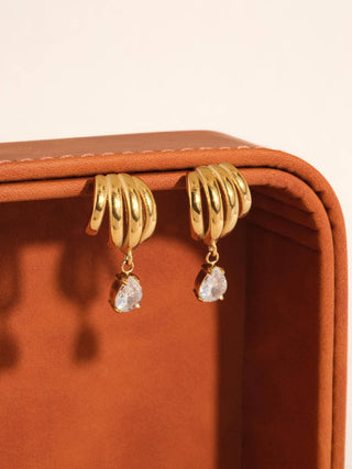 The Dovely 18K Gold Non-Tarnish Vintage Ribbed Drop