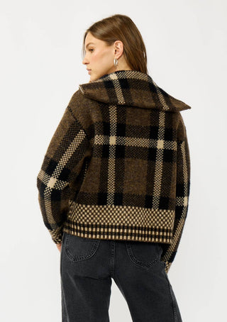 The Plaid Knit Bomber Jacket