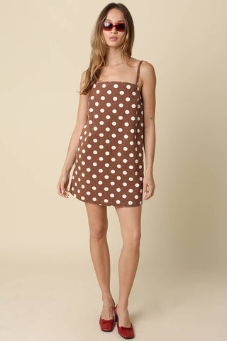 The Regina Polka Dot Mini Dress - Olive Street