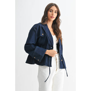 The Denim Jacket with Gathered Waist