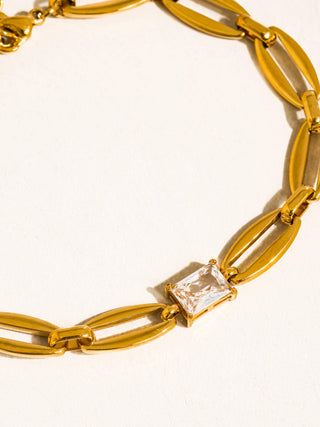 The 18K Gold Non-Tarnish Chain CZ Bracelet