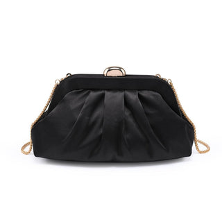 The Winter Satin Clutch in Black