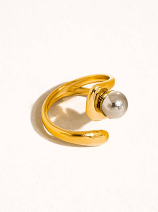 The Fauna Two Tone Ball Band Ring - Olive Street