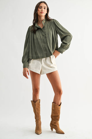 The High Neck Pleat Detail Jacket