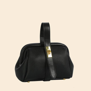 The Turn Lock Flap Handbag in Black