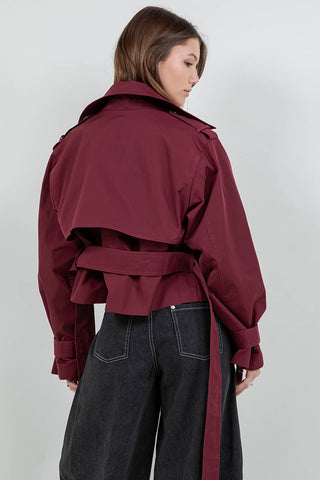 The Structured Woven Cropped Trench