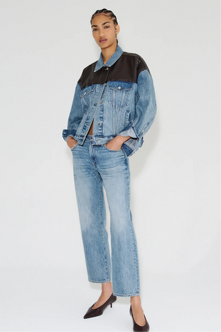 The Issa Ankle Mid Rise Relaxed Ankle Straight Jean in Metropolis