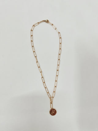 Birth Flower Paperclip Chain Necklace