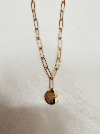 Birth Flower Paperclip Chain Necklace