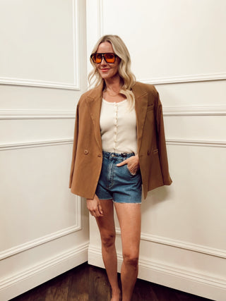Ribbed Button Cardigan