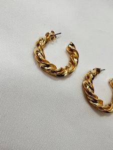 Gold Twist Hoops