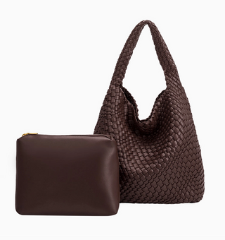 Johanna Woven Tote in Espresso