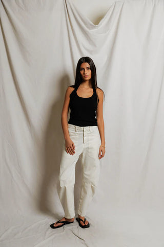 The Marla Luxe Rib Halter Top - Olive Street
