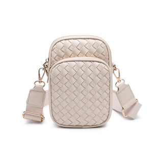 The Celeste Woven Multi Compartment Crossbody in Cream - Olive Street