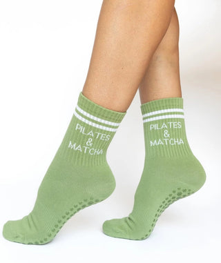 Pilates + Matcha Grip Socks