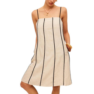 The Stripe Linen Mini Dress - Olive Street