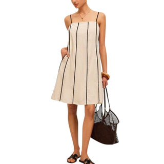The Stripe Linen Mini Dress - Olive Street