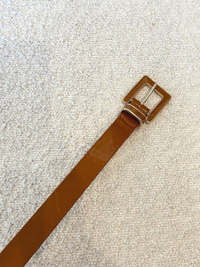 Faux Leather Color Match Buckle Belt