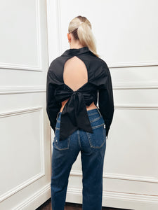 Bow Back Button Down Shirt