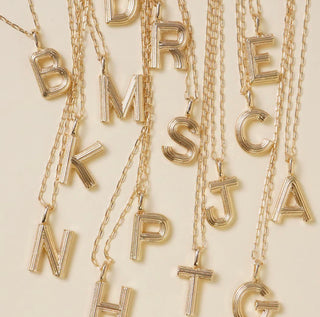 Ribbed Monogram Necklace
