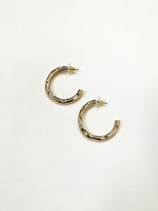 Hammered Gold Hoop