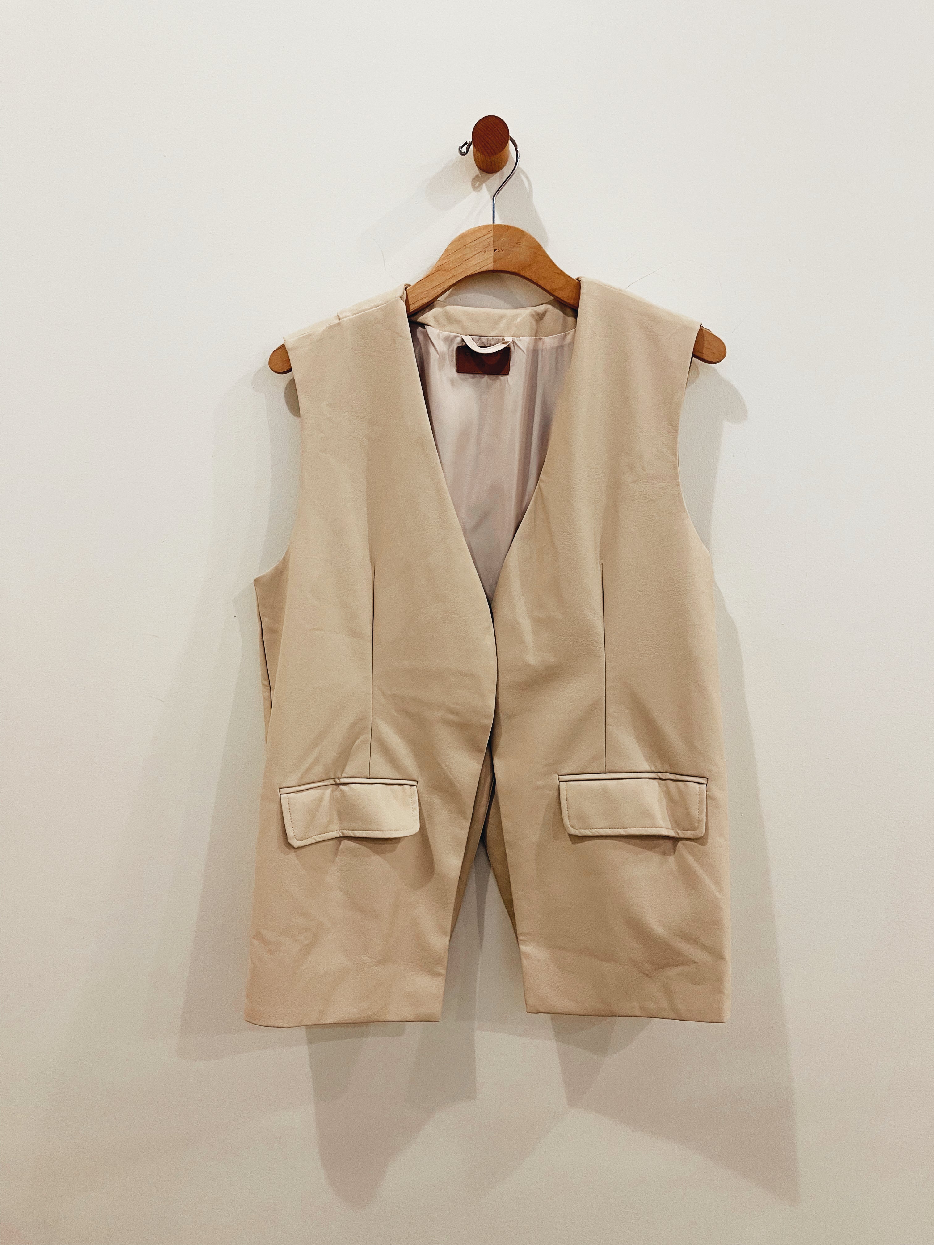 Vegan Leather Vest Jacket