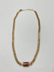 Curb Chain Stone Charm