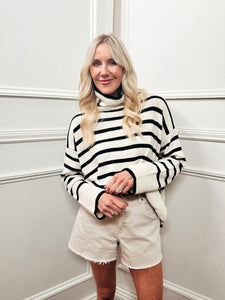 Stripe Ribbed Lightweight Sweater